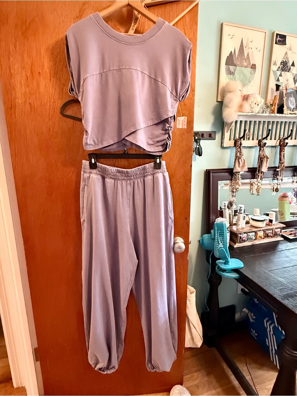 FP Movement acid wash, blue Relaxed Jogger Set - Women Pants & Jumpsuits